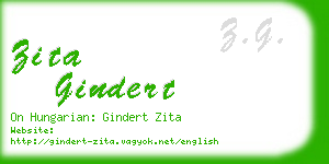 zita gindert business card